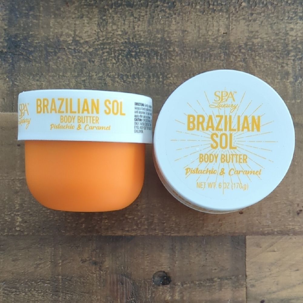 Brazilian Sol Body Butter Pistachio Caramel 2pc Set Hydrating Cream